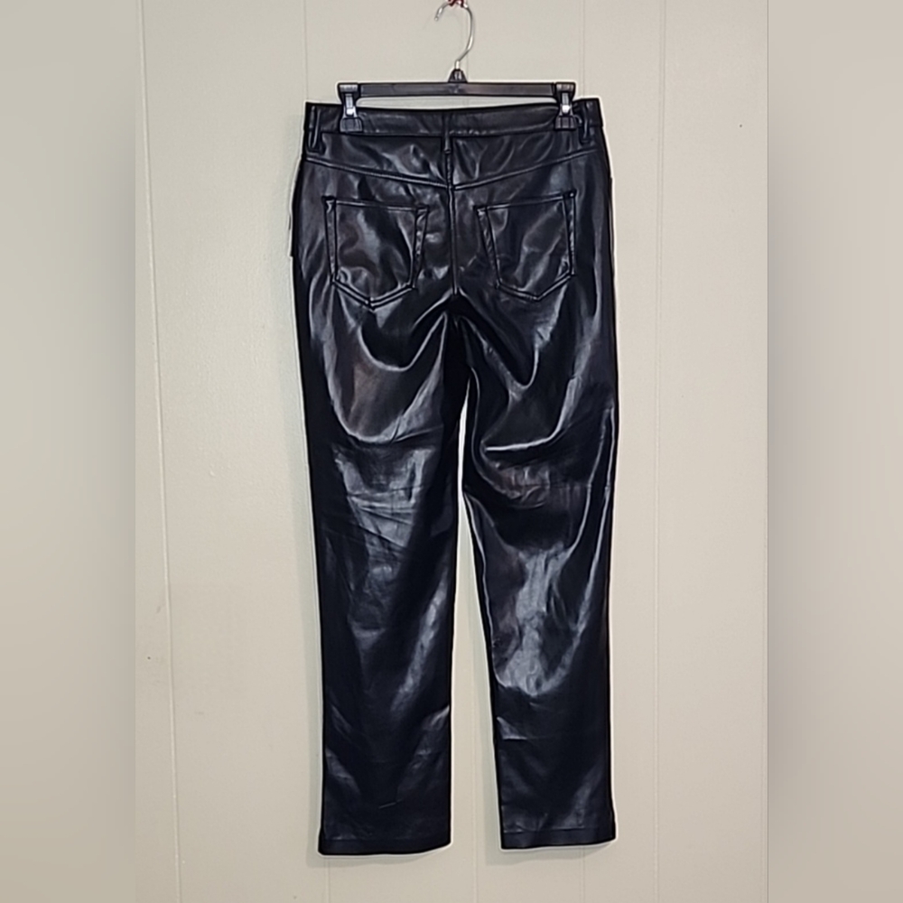 Joie Limited Edition women's faux leather straight leg pant in black, size 2, - Picture 5 of 16